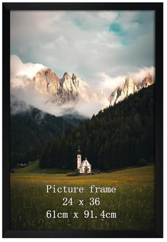 Giftgarden 24x36 Poster Frame Black, 36x24 Metal Picture Frame for Wall Display, 1 Pack