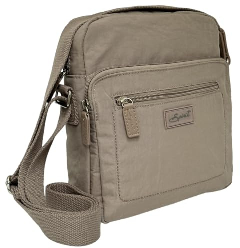 Spirit Medium Lightweight Waterproof Crossbody Shoulder Multi Pocket Travel Holiday Day Bag With Adjustable Strap 5766 (Mink)