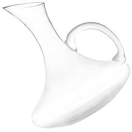osiuujkw Mundgeblasener, klarer Weindekanter, Elegantes Geschenk für die Küche, das Esszimmer, das Café, Dekanter mit Henkel, 1 Stück