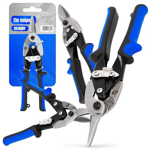 Tijeras de Corte Metal Hojalatero 10'' Cortachapas Pladur Recto Mango Ergonómico Antideslizante Pestillo Seguridad Marcha Suave Precisas Calidad