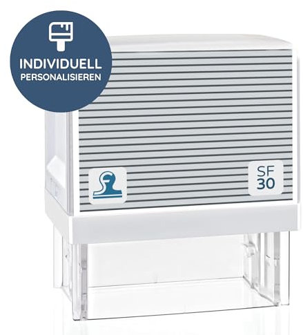 stempel-fabrik | Personalisierter Adresstempel SF30 47x18 mm (5 Zeilen) als Firmenstempel/Stempel personalisiert/Arztstempel mit Stempelkissen (Grau)