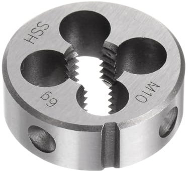 QUARKZMAN Filières à Fileter Rondes, Filetage Métrique M10 x 1.5 (Droite), Acier Rapide (HSS) Outil de Réparation de Filière de Coupe de Vis