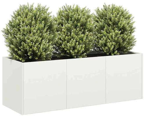 Xichuzi Jardinera de Acero Laminado en frío Blanco 120x40x40 cm, Huerto Urbano Terraza, Jardineras Exterior, Jardineria Maceteros, Mesa De Cultivo, Huerto En Casa - 860676