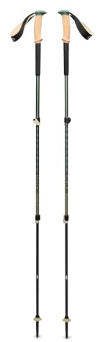 BLACK DIAMOND Trail Cork Trekking Poles (Pair) | Lightweight Collapsible Aluminum Hiking Poles | Natural Cork Grips | FlickLock Adjustable Shafts | Laurel Green
