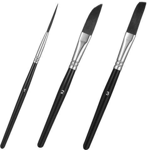 3 Stück Schlepperpinsel,Mabor Aquarellpinsel Set Schwert Pinselset Acrylfarben Detailing Pinsel Streifenpinsel Langlinienpinsel Schriftrollenpinsel Professionelle Kunstpinsel