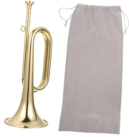 UKCOCO Corneta de Latón para Principiantes Acabado Exquisito, Trompeta y Corneta para Banda Escolar y Orquesta Militar, Instrumento de Viento Adecuado