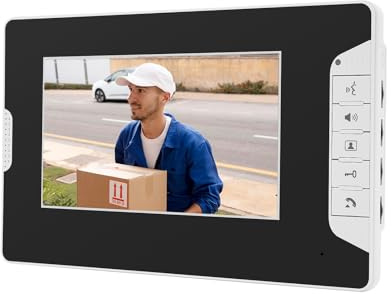Video Türsprechanlage,Türklingel mit Kamera und 7'' Monitor,Gegensprechanlage mit Türöffner,Türklingel mit Kamera mit 7 Zoll Farbbildschirm,Türklingel mit 92° Weitwinkel,Für Hotels,Wohnungen