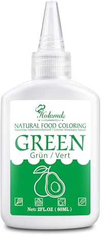 Colorant alimentaire liquide naturel 60 ml, à base de plantes, végan, sans gluten et sans OGM – sans colorants FD&C, pour pâtisserie, décoration, fondant, œufs de Pâques et boissons (Vert)
