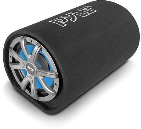 Pyle Subwoofer Tube Voiture 400W, Haut-Parleur Basse Audio, Bobine Mobile Aluminium 5,08 cm, Réponse 30 Hz-700 kHz, Enceinte Subwoofer Noir