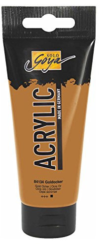 KREUL 84134 - Solo Goya Acrylic, 100 ml Tube in goldocker, cremige vielseitig einsetzbare Acrylfarbe in Studienqualität, auf Wasserbasis, schnell und matt trocknend, gut deckend, wasserfest