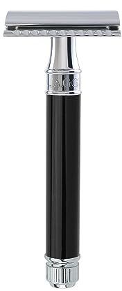 Edwin Jagger DE86 Classic Double Edge Manual Eco-Friendly and Reusable Safety Razor for Men and Women for Shaving Cream or Soap Fits All DE Razor Blades (Imitation Ebony)