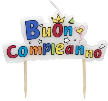 IQ Candela Compleanno multicolore 8x4cm - Candela decorativa per torte di compleanno