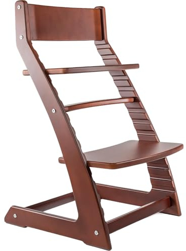 FORNEL Adjustable High Chair in Dark Walnut Finish | The Forever Chair That Grows from Toddler to Adult | Premium Solid Wood Construction