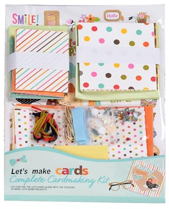 Huralona Handmade DIY Greeting Card Kits includes 16 Blank Cards 16 Colorful Envelopes with Decoration Accessories for Craft Birthday Thanksgiving Christmas Wedding Invitation Card Making Green