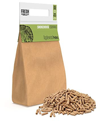 Premium Apple wood BBQ Wood Pellets 6kg – 100% Natural Fuel for Pizza Ovens, Kamado Grills, BBQ Smokers – Strong Smoky Flavour – Low Moisture, High Heat – Eco-Friendly, Plastic-Free Packaging