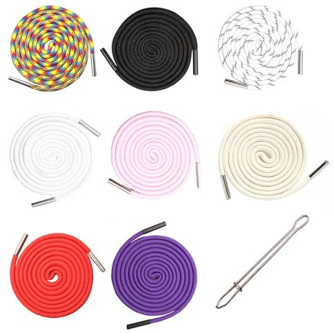 CLKE 8 Stück Hoodieband, Kordel für Jogginghose, Kordelzug Lang, 140cm lang, mit Einer Seilstärke von 5mm, mit 1 Stück Durchziehnadel, 8 Farbe, Kordel für Hoodie, Freizeithosen, Sporthosen