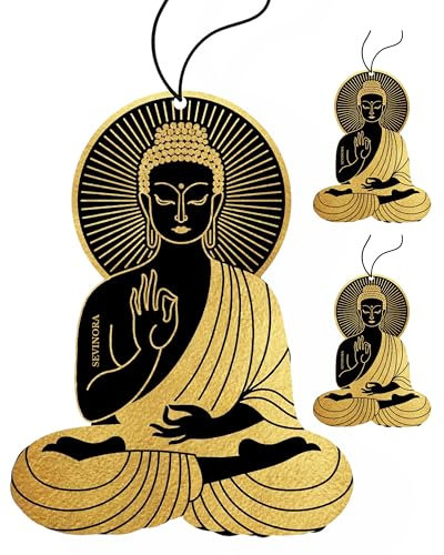 3x Duftbaum Auto Lufterfrischer New Car Autoduft Parfüm mit Neuwagenduft Innenraum Tuning Deko Car Air Freshener Duftanhänger Buddha
