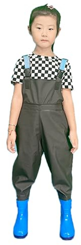 Wansiman Bambino Trampolieri per Torace,Waders con Stivali,Pantaloni Da Pesca,Scafandro,unisex,impermeabile,traspirante,per Caccia,Amanti Pesca Sportiva,Giardinaggio,Sport all'Aria Aperta