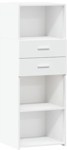 vidaXL Highboard, Sideboard for Hallway Living Room, Side Cabinet with Storage, Cupboard, Buffet Cabinet, Modern Style, White Engineered Wood