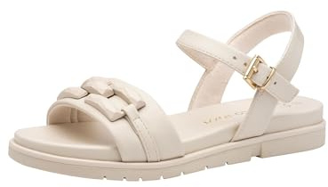 MARCO TOZZI Sandali da donna piatti con fibbia estiva, Cream Comb, 39 EU