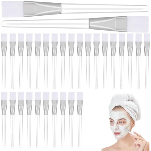 Facial Brush 30 PCS Facial Mask Brushes Transparent Face Mask Brush Multifunctional Face Mask Brush Applicator Soft Hair Facial Mud Mask Applicator for Facial Mask Body Lotion or Mixed Mask