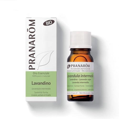 Pranarôm Olio Essenziale di Lavandino Super Bio 10 ml | Favorisce il relax e un sonno tranquillo. Profumo intenso, ideale per la diffusione quotidiana.