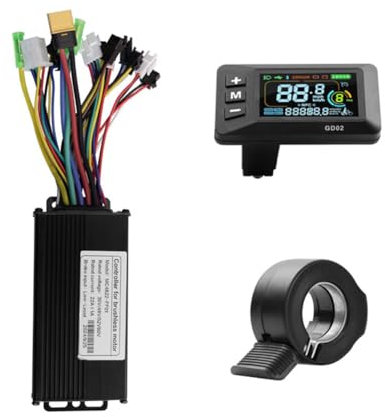 Nudiuhis 36V 48V 52V 22A Brushless Controller GD02 LCD Display Meter+130X Throttle Kit für Elektroroller E-Bike Reparaturset