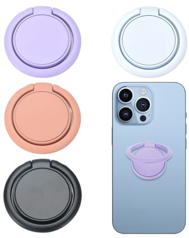 4 Pièces Anneau Telephone Portable, Rotation à 360 degrés Support de Doigt de Poignée de Téléphone Portable, pour Tous Smartphones