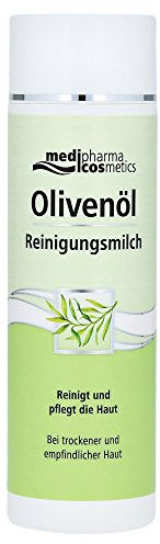 Olivenöl Reinigungsmilch | Reinigt und pflegt die Haut | Mild reinigende Milch | Entfernt Make-Up schonend | Für trockene & empfindliche Haut | Mit kaltgepresstem Olivenöl | 200 ml