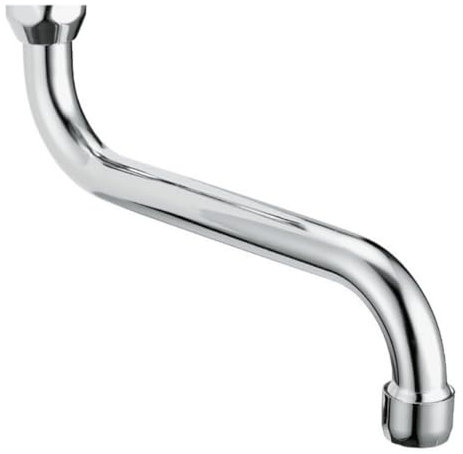 400213 Schläfer | Bec mural universel en S 30 cm x 3/4 chromé pour robinet cuisine, tuyau de rechange pour mitigeur mural avec aérateur intégré économiseur d'eau compatible Neoperl