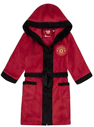 Manchester United FC Official - Morgonrock med huva herr - fleece - supporterpryl