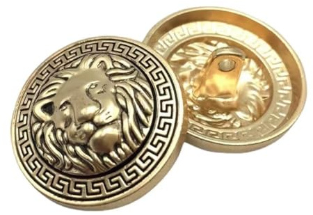 10PCS Bottoni Vestiti - Moda Lion Head Bottone da Cucire Bottone in Metallo a Forma di Pulsante Set per Uomo Donna Blazer, Cappotto, Uniforme, Camicia, Completo e Giacca (Oro, 25mm)