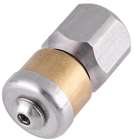 Abwasserdüse Edelstahl Druck Abwasserschlauch Armaturen Reinigungsrohr Abfluss Waschen Drehdüse 1/4Bsp weiblich