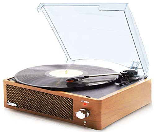 LAUSON XN092 Plattenspieler Eingebauten Lautsprechern | 33/45/78 | USB | Record Player Vintage | Plattenspieler Bluetooth | RCA | Aux-In | Inklusive Ersatznadel (Holz)