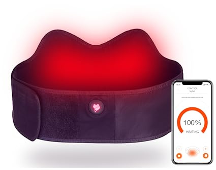 Vulpés Ceinture chauffante | Pour dos, reins et bassin | Contrôle smartphone | Matériau bambou | Développée en Allemagne (sans PowerBank) | 107 cm