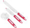 Kleeneze KL082794EU7 Bottle Cleaning Brushes, 3 Different Brush Heads, Flexible & Bending For Washing Up Glasses, Bottle, Mugs, Anti-Slip Grip With Non-Scratch Soft Bristles, Pink/White, Pack of 3