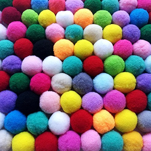 Lnvision 25mm Pompons Pompom zum Basteln Bunte Filzkugeln Packung mit 250 Stück