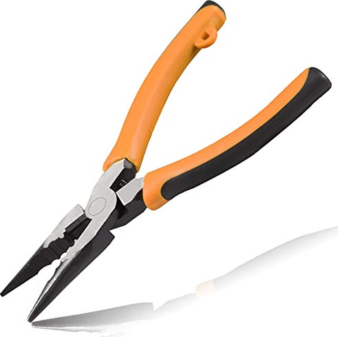 LEONTOOL 6 Inch Compound Action Long Nose Pliers High Leverage Multi-Function Wire Cutting Pliers Professional Electrician Hand Tool