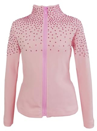LIUHUO Ice Skating Jacket Girls Women Stretch Fleece Skate Coat Training Wear Figure Skating Tops