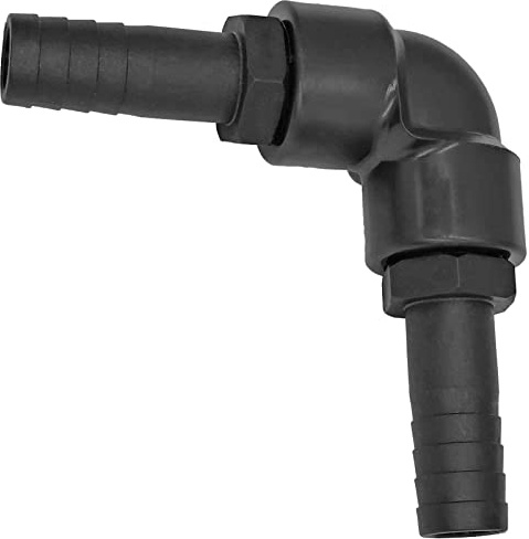 MegaHaustechnik Schlauchtülle Winkel, außen 40mm x 1 1/2“ AG, Kunststoff