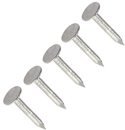 TERF® Lot de 200 clous galvanisés ELH de 10 mm x 3 mm à tête extra large de 10 mm x 3 mm pour toiture, bricolage et travaux manuels, décoration d'intérieur, menuiserie, meubles et construction