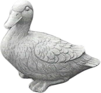 FABRIQ Figura decorativa in pietra, anatra, figura di animali, grigio, pietra resistente al gelo, semplice, stile massiccio, L: 15 cm, larghezza: 13,5 cm, altezza: 18 cm, peso: 3 kg, scultura