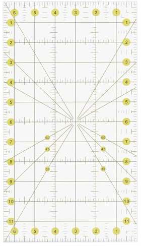 Quilting Ruler 6.5 x 12 Acrylic Quilters Rulers Sewing Ruler for Easy Precision Cutting Fabric Paper, Fabric Cutting Ruler for Quilting, Sewing & Crafts Template