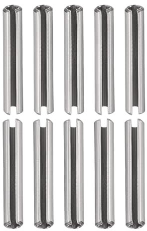 DTGN 2x14mm(DxL) Pasadores de Resorte Ranurados - 10 Piezas - para Hogar Máquina Sujetador - Ranurado Resorte Pasador de 304 Inoxidable Acero Pasador Tensión Divididos - Plateado