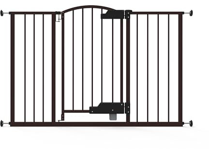Ingenuity Easy Open Baby Gate & Dog Gate, Hands-Free Open Patent-Pending Foot Pedal, 27.5-52 Wide, 28 Tall, Hardware or Pressure Mounted, Install in Doorway, Bottom of Stairs, or Wall - Espresso