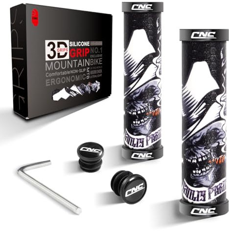 CNCLOL Fahrrad Lenkergriffe,MTB Fahrradgriffe 22mm aus Silikon,Fahrrad handgriffe Doppel Lock-On Design für MTB/Mountainbike.