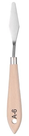 QUARKZMAN Coltelli a Paletta per Pittura 7,48 Lama in Acciaio Inox Spatola Coltello per Palette con Design Foro Manico in Legno di Faggio per Olio Acrilico Tavolozza Colori