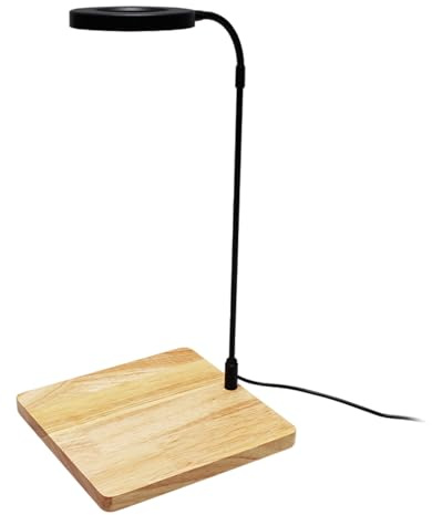 HUAJINGKEJI 5W LED Plant Light with Wood Base for Fishtanks and Terrariums Rotating Full Spectrum Lighting USB Operated Lamp Spotlights for Aquariums