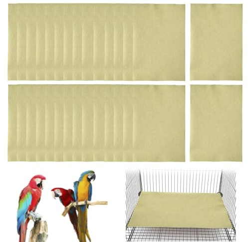 MFSKJELF Bird Cage Liners 30pcs, Sandpaper for Bird Cages, Lightweight Pet Paper, Easy to Clean Pet Cage Supplies Bird Cage Cushion Pet Cushion Accessories for Birds Conures Cockatiels Wild Birds