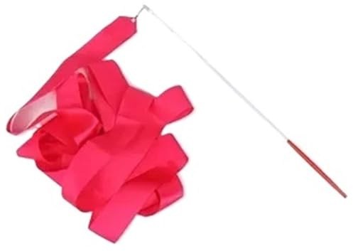 DSFIHJO Tanzband 2 m (4 meter) färgglatt dansband, rytmisk gymnastik, balett, ryggstång, regnbågsstång, sportträning (rosa, 4 m)